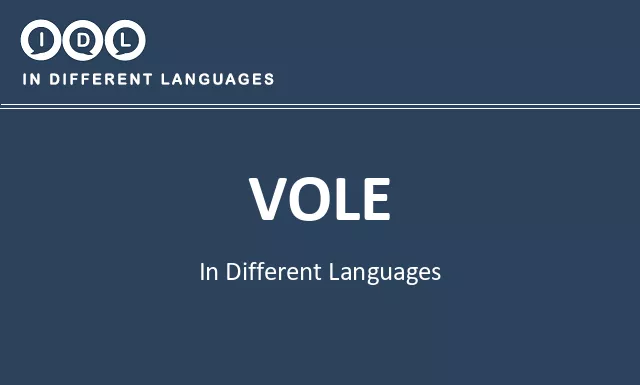 Vole in Different Languages - Image