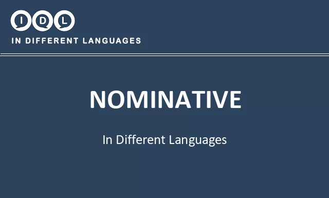 Nominative in Different Languages - Image