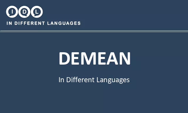 Demean in Different Languages - Image