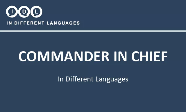 Commander in chief in Different Languages - Image