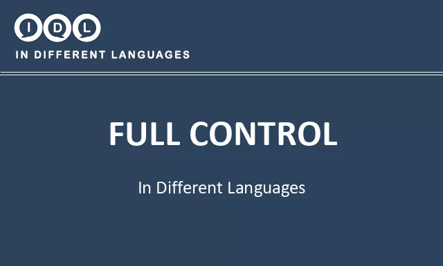 Full control in Different Languages - Image
