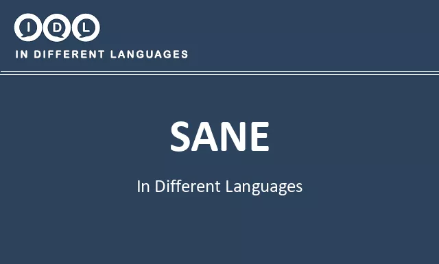 Sane in Different Languages - Image
