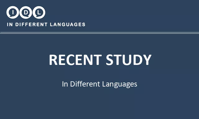 Recent study in Different Languages - Image