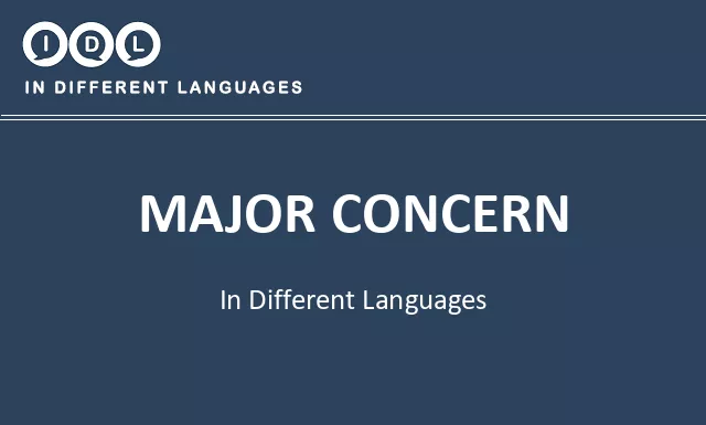 Major concern in Different Languages - Image