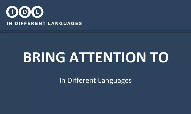 Bring attention to in Different Languages - Image