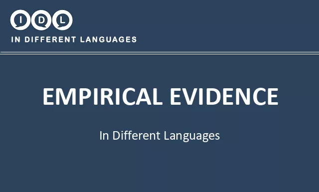 Empirical evidence in Different Languages - Image