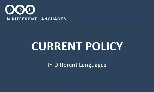Current policy in Different Languages - Image