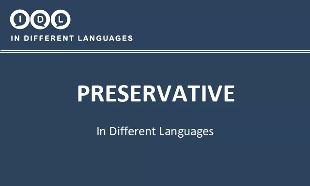 Preservative in Different Languages - Image