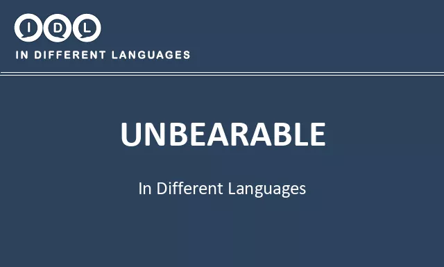 Unbearable in Different Languages - Image