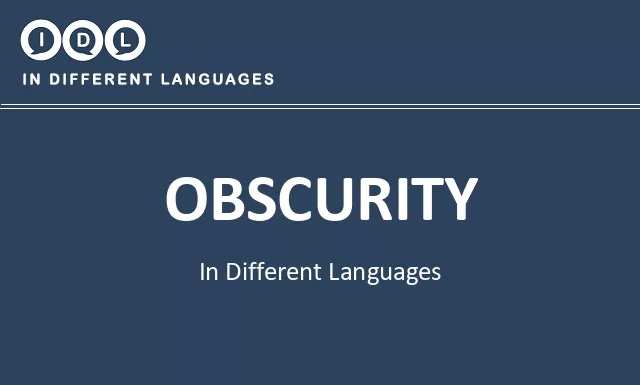 Obscurity in Different Languages - Image