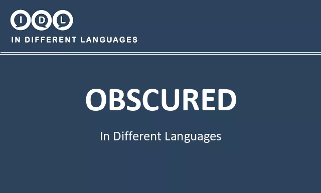 Obscured in Different Languages - Image