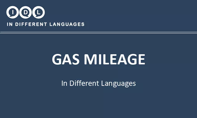 Gas mileage in Different Languages - Image