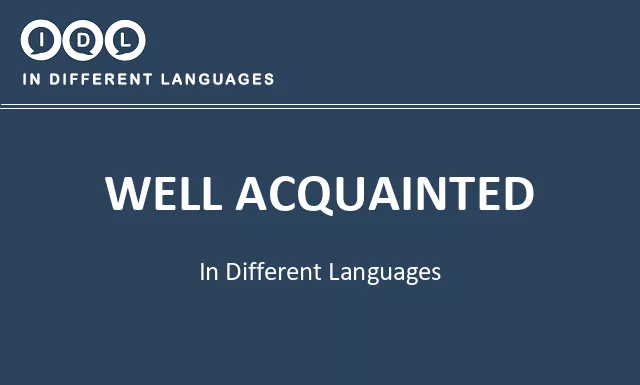 Well acquainted in Different Languages - Image