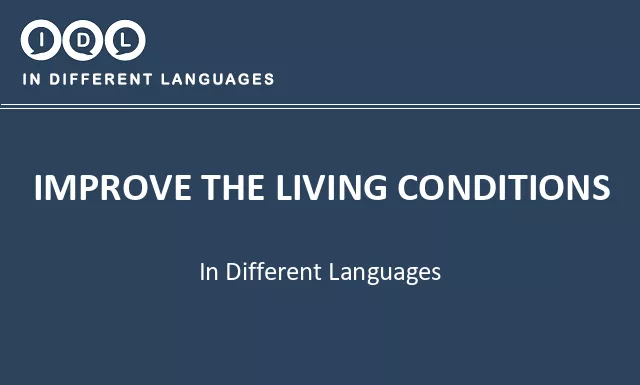 Improve the living conditions in Different Languages - Image