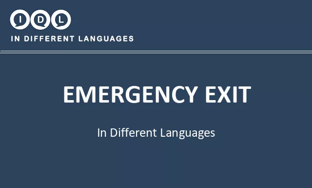 Emergency exit in Different Languages - Image