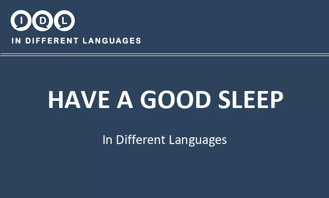 Have a good sleep in Different Languages - Image