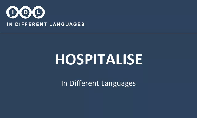 Hospitalise in Different Languages - Image