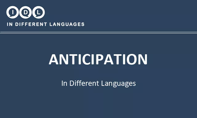 Anticipation in Different Languages - Image