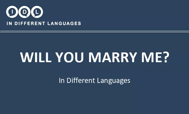 Will you marry me? in Different Languages - Image