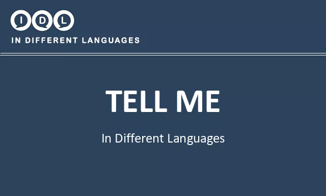 Tell me in Different Languages - Image