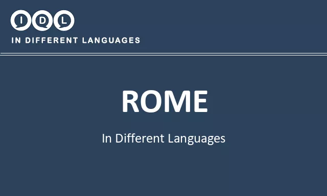 Rome in Different Languages - Image