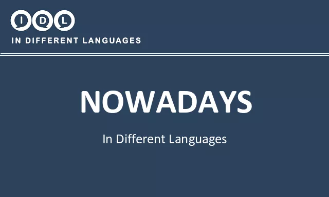 Nowadays in Different Languages - Image
