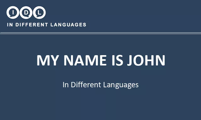 My name is john in Different Languages - Image