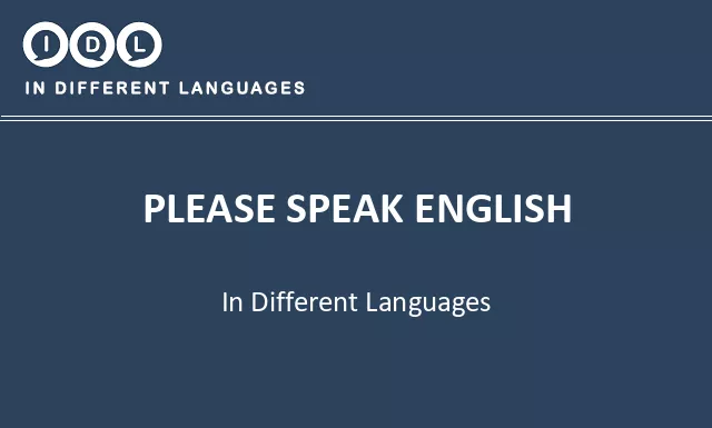 Please speak english in Different Languages - Image