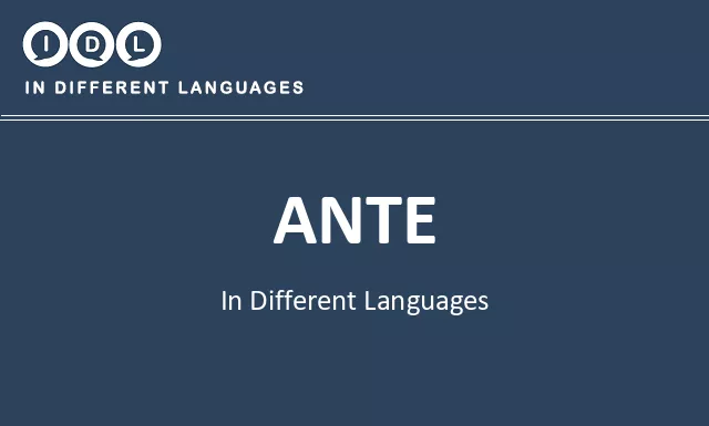 Ante in Different Languages - Image