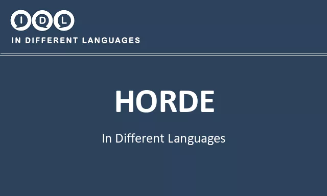 Horde in Different Languages - Image