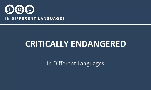 Critically endangered in Different Languages - Image