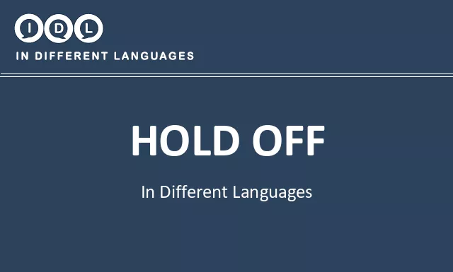 Hold off in Different Languages - Image