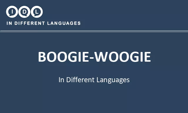 Boogie-woogie in Different Languages - Image