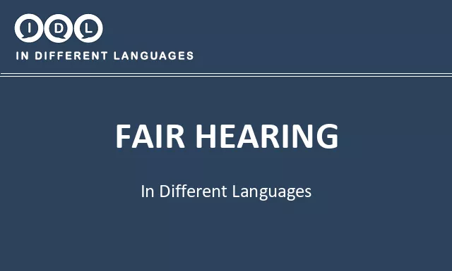 Fair hearing in Different Languages - Image