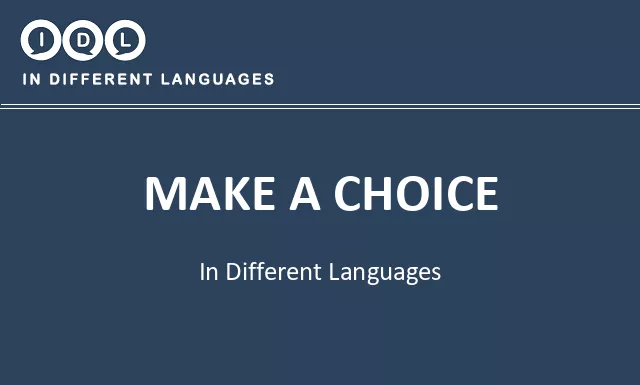 Make a choice in Different Languages - Image