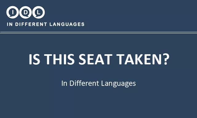 Is this seat taken? in Different Languages - Image