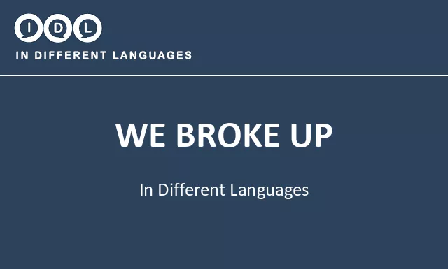 We broke up in Different Languages - Image