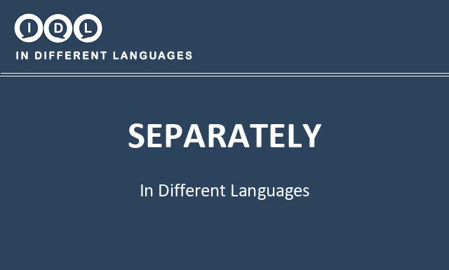 Separately in Different Languages - Image