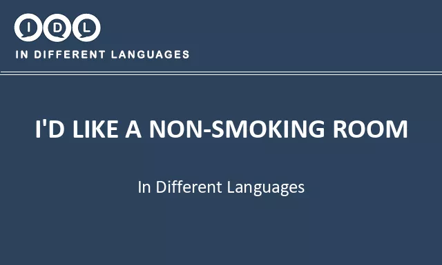 I'd like a non-smoking room in Different Languages - Image