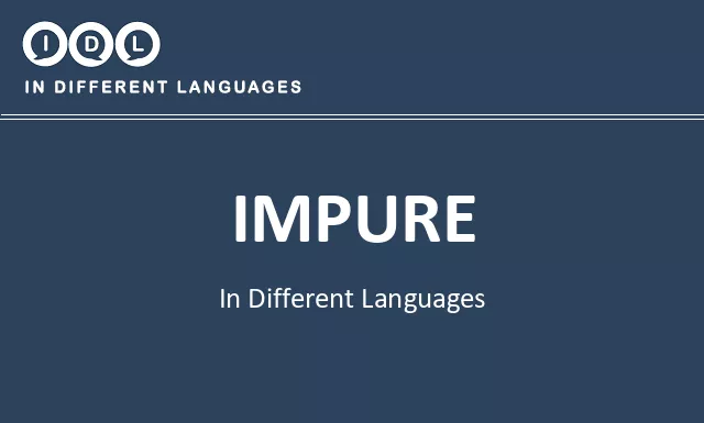 Impure in Different Languages - Image