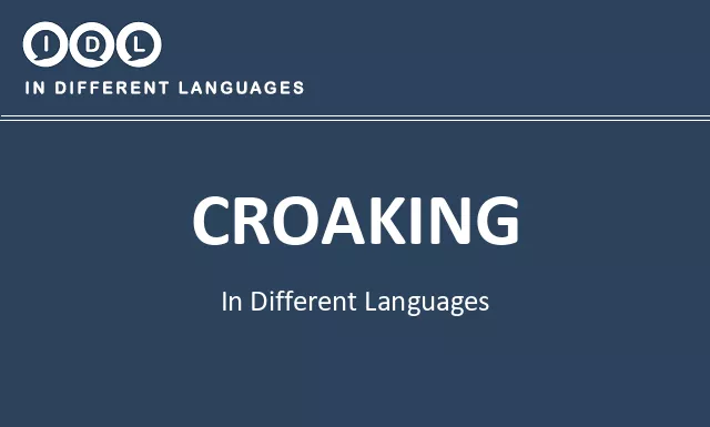 Croaking in Different Languages - Image