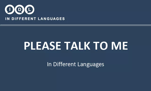 Please talk to me in Different Languages - Image