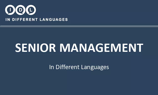 Senior management in Different Languages - Image