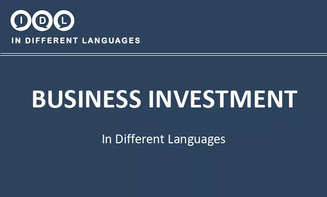 Business investment in Different Languages - Image