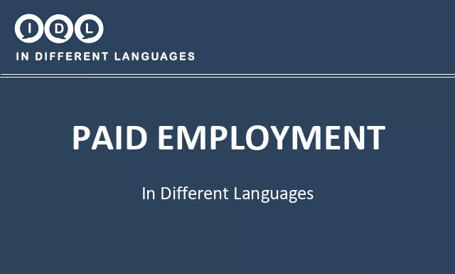 Paid employment in Different Languages - Image