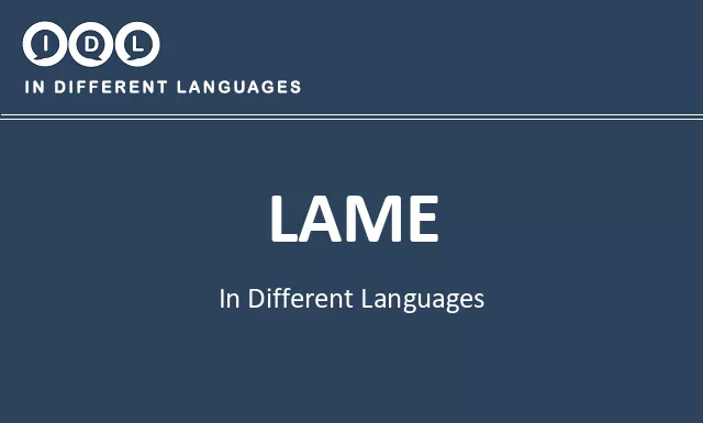 Lame in Different Languages - Image