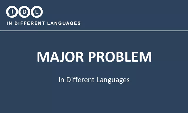 Major problem in Different Languages - Image