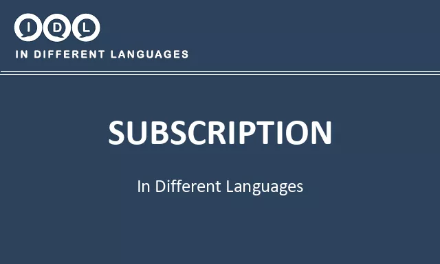 Subscription in Different Languages - Image