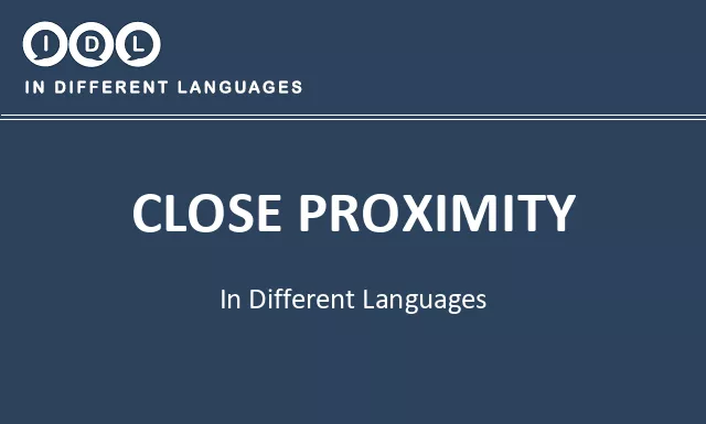 Close proximity in Different Languages - Image