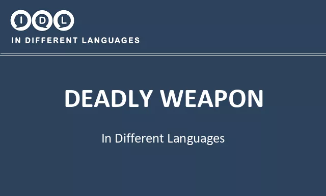 Deadly weapon in Different Languages - Image